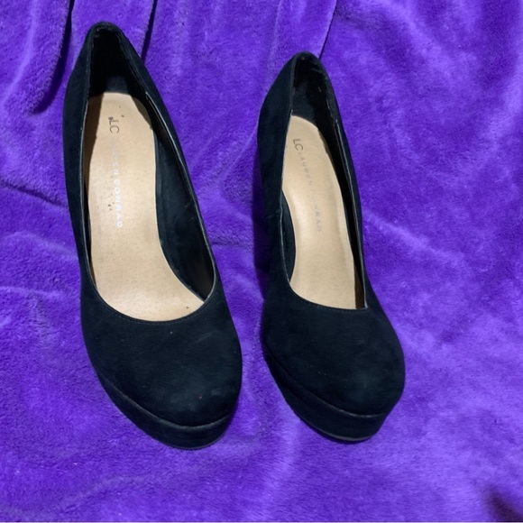 Lauren Conrad Black Suede Platform Heals  in size 9. Preloved in great condition - Picture 2 of 6